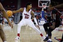 Fresno State's Zaon Collins looks for a teammate against San Diego State during the second half ...