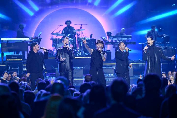 This image released by Peacock shows The Backstreet Boys performing during "SNL50: The Hom ...