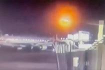 Footage from a security camera at Ronald Reagan Washington National Airport in Arlington, Va., ...