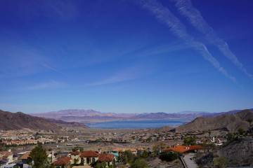 A view of Boulder City neighborhoods and Lake Mead from an overlook behind the Bureau of Reclam ...