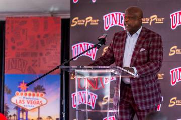 UNLV athletic director Erick Harper speaks about recruiting Dan Mullen as their next football c ...